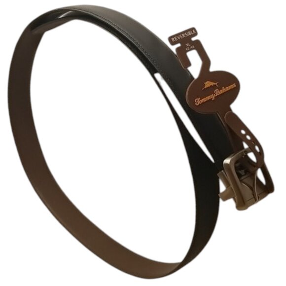NWT Tommy Bahama Men's Reversible Leather Belt Classic Black & Brown XL(42-44) - Picture 1 of 9